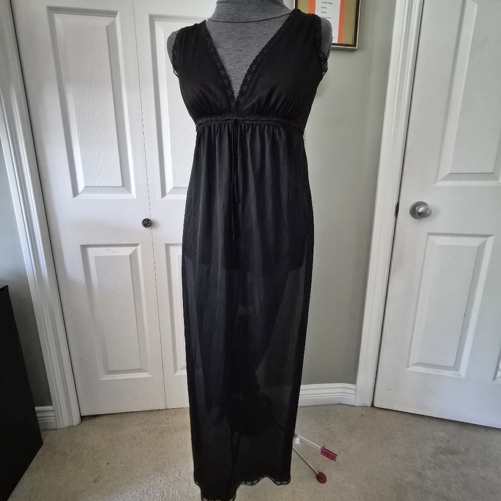 Vintage LovLee Black Sheer Night Gown